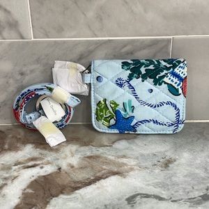 Vera Bradley Campus Double ID & Lighten Up Thin Lanyard ANCHORS AWEIGH NEW